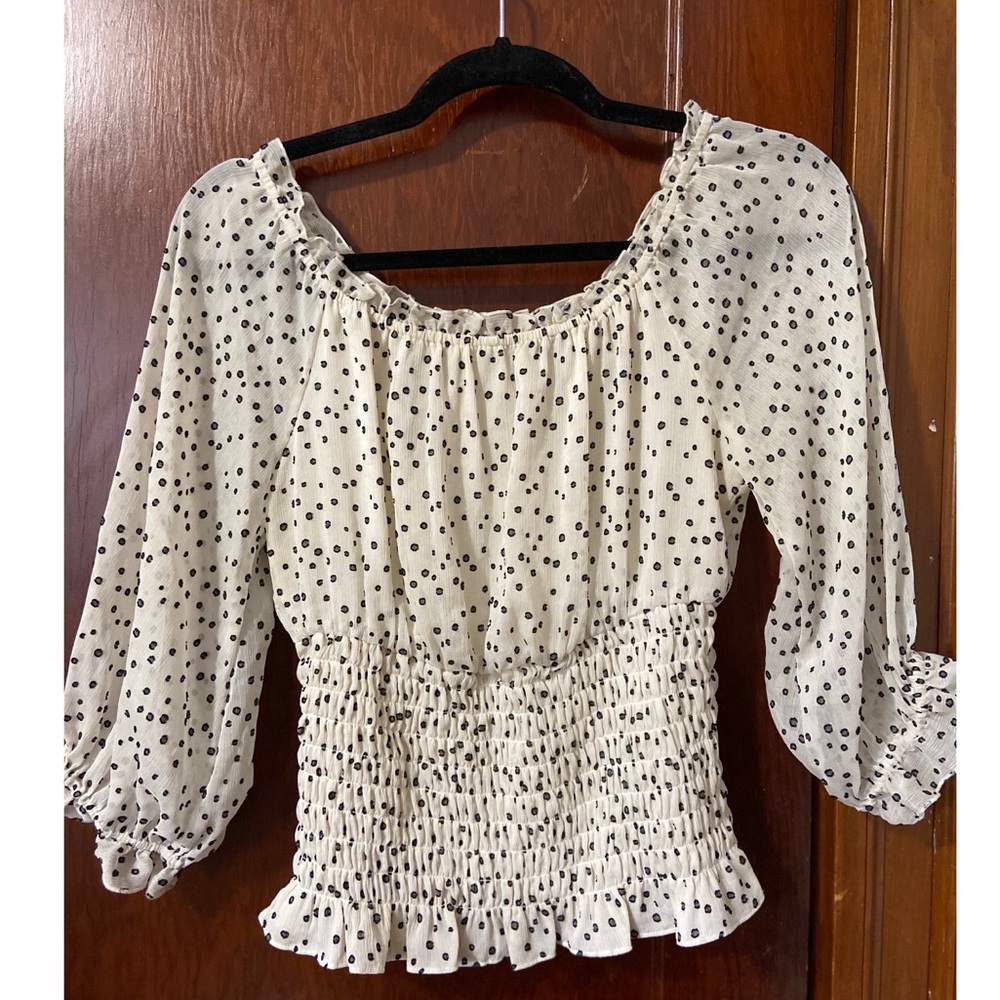 Black and White Polka Dot Blouse